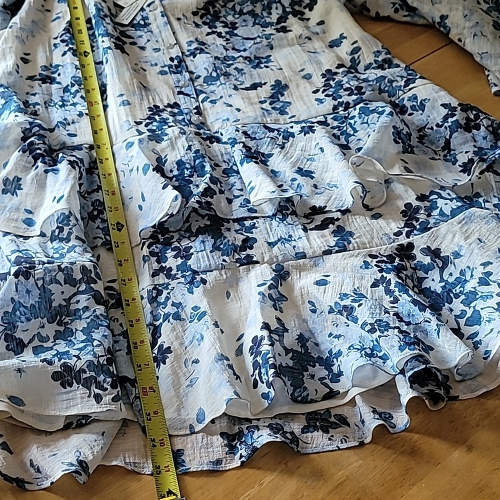 Anthropologie Maeve Long-Sleeve V-Neck Mini Swing Dress - Picture 10 of 11